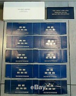 Franklin Mint Full Set of Sterling Silver Great Airplane Ingots -Box & Booklet