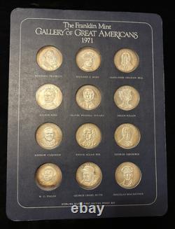 Franklin Mint GALLERY OF GREAT AMERICANS 1970-1971 Sterling Silver Sets 19.68 oz