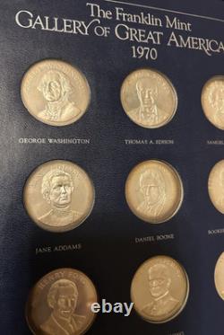 Franklin Mint GALLERY OF GREAT AMERICANS 1970-1971 Sterling Silver Sets 19.68 oz