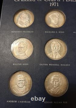 Franklin Mint GALLERY OF GREAT AMERICANS 1970-1971 Sterling Silver Sets 19.68 oz