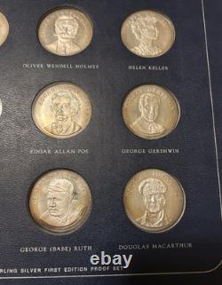 Franklin Mint GALLERY OF GREAT AMERICANS 1970-1971 Sterling Silver Sets 19.68 oz