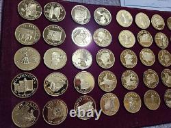 Franklin Mint GOVERNORS EDITION STATES OF THE UNION STERLING SILVER MEDAL SET