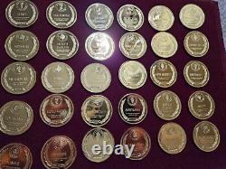 Franklin Mint GOVERNORS EDITION STATES OF THE UNION STERLING SILVER MEDAL SET
