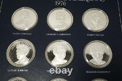 Franklin Mint Gallery of Great Americans 1976 Sterling Silver Medal Set (12)