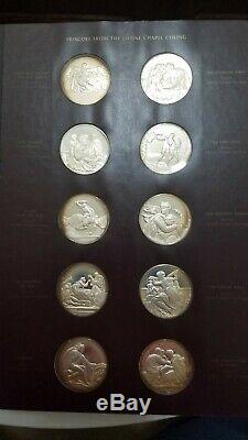 Franklin Mint Genius of Michelangelo 60 Proof Sterling Silver Medal Set AG LOT