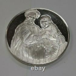 Franklin Mint Genius of Rembrandt Proof Sterling Silver Medal Bridal Couple
