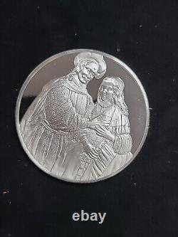 Franklin Mint Genius of Rembrandt Proof Sterling Silver Medal Bridal Couple