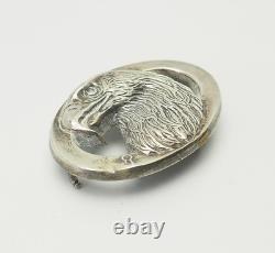 Franklin Mint Gilroy Roberts sterling silver Eagle bird head heavy belt buckle