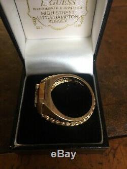 Franklin Mint Gold Eagle Ring With A Diamond Weight 15.07grams