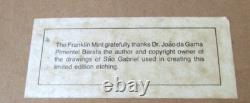 Franklin Mint Gold On Sterling Silver Boat Artwork 4ct Lot 12x15