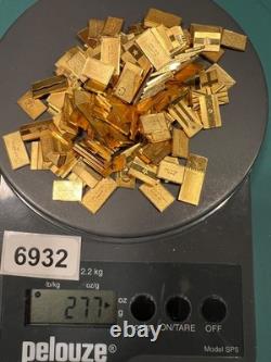 Franklin Mint Gold Over Sterling Silver Flag Ingots 277 Grams 8.9 Troy Oz. 925