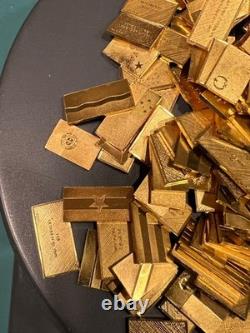Franklin Mint Gold Over Sterling Silver Flag Ingots 277 Grams 8.9 Troy Oz. 925