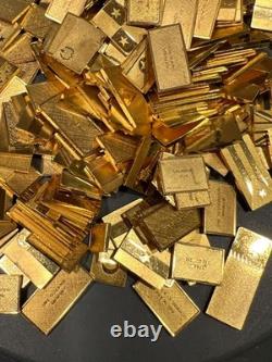 Franklin Mint Gold Over Sterling Silver Flag Ingots 277 Grams 8.9 Troy Oz. 925 Franklin Mint Gold Over Sterling Silver Flag Ingots 277 Grams 8.9 Troy Oz. 925