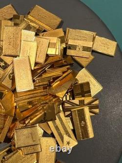 Franklin Mint Gold Over Sterling Silver Flag Ingots 277 Grams 8.9 Troy Oz. 925