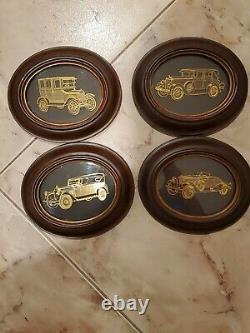 Franklin Mint Golden Age of Motorcar Set Vintage 24kt Gold on Sterling Silver