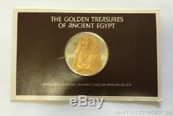 Franklin Mint Golden Treasures Ancient Egypt 24K Gold Sterling Silver Medals 35