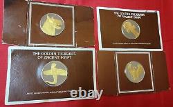 Franklin Mint Golden Treasures of Egypt Coins 24k Gold on Sterling Silver