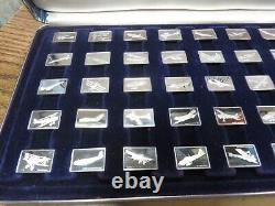 Franklin Mint Great Airplanes Sterling Silver Miniature Collection Set