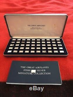 Franklin Mint Great Airplanes Sterling Silver Set 51 Miniatures 1978