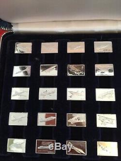 Franklin Mint Great Airplanes Sterling Silver Set 51 Miniatures 1978
