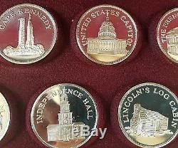 Franklin Mint Great American Landmarks Solid Sterling Silver Medals