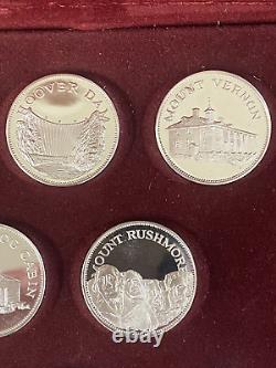 Franklin Mint Great American Landmarks Sterling Silver. 925 Proof 20 Medal Set