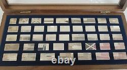 Franklin Mint Great Flags Of America Mini-Ingot 42 Pc Sterling Silver Collection