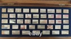 Franklin Mint Great Flags Of America Mini-Ingot 42 Pc Sterling Silver Collection