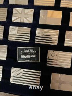 Franklin Mint Great Flags of America-1974 Sterling Silver proof set of 42 ingots