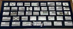 Franklin Mint Great Flags of America Series Sterling Silver Proof 42 pc Set/Case