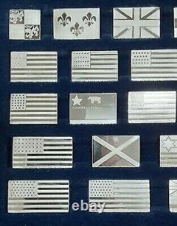 Franklin Mint Great Flags of America Series Sterling Silver Proof 42 pc Set/Case