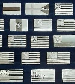 Franklin Mint Great Flags of America Series Sterling Silver Proof 42 pc Set/Case