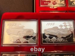 Franklin Mint Greatest Corvettes of All Time Silver Ingots Set Franklin Mint Greatest Corvettes of All Time Silver Ingots Set