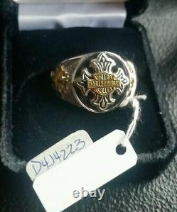 Franklin Mint Harley Davidson Insignia Men's Ring Size 10 11 D4J4223 24K Gold