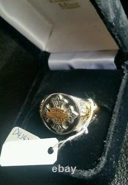 Franklin Mint Harley Davidson Insignia Men's Ring Size 10 11 D4J4223 24K Gold