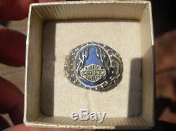 Franklin Mint Harley Davidson Men's Heavy Sterling Silver Ring