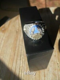 Franklin Mint Harley Davidson Men's Heavy Sterling Silver Ring