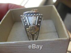 Franklin Mint Harley Davidson Men's Heavy Sterling Silver Ring