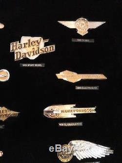 Franklin Mint Harley-davidson Sterling Silver & Gold Tank Insignias Badge Set