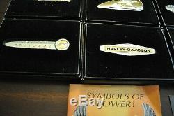 Franklin Mint Harley-davidson, Tank Badges (12), Sterling Silver And Gold