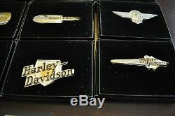 Franklin Mint Harley-davidson, Tank Badges (12), Sterling Silver And Gold