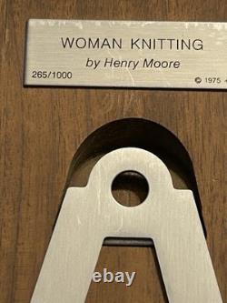 Franklin Mint Henry Moore Woman Knitting Sterling Silver Etching