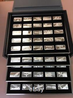 Franklin Mint History Of Flight Complete Set 100 Sterling Silver. 95 Oz Ingots