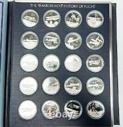 Franklin Mint History of Flight 100 Sterling Silver Medals 1st Ed Proof Set