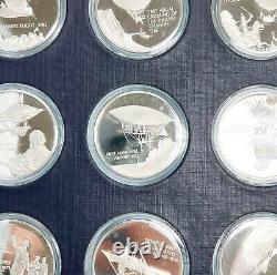 Franklin Mint History of Flight 100 Sterling Silver Medals 1st Ed Proof Set
