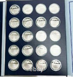 Franklin Mint History of Flight 100 Sterling Silver Medals 1st Ed Proof Set