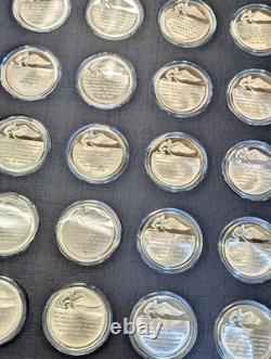 Franklin Mint History of Flight Sterling Silver Proof Set 58 Medals 66+ozs