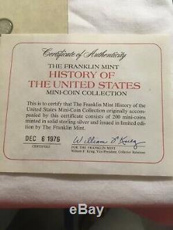 Franklin Mint History of The United States Solid Sterling Silver 200 Mini-Coin