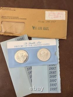 Franklin Mint History of the United States 0.925 Silver Proof Medal 6 sets (12)