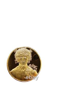 Franklin Mint Leonardo Da Vinci Gold on Sterling Silver 2 oz Head of a Man